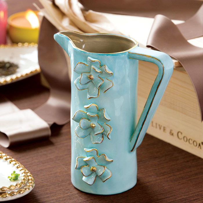 Aquamarine Flower pitcher for mother's day