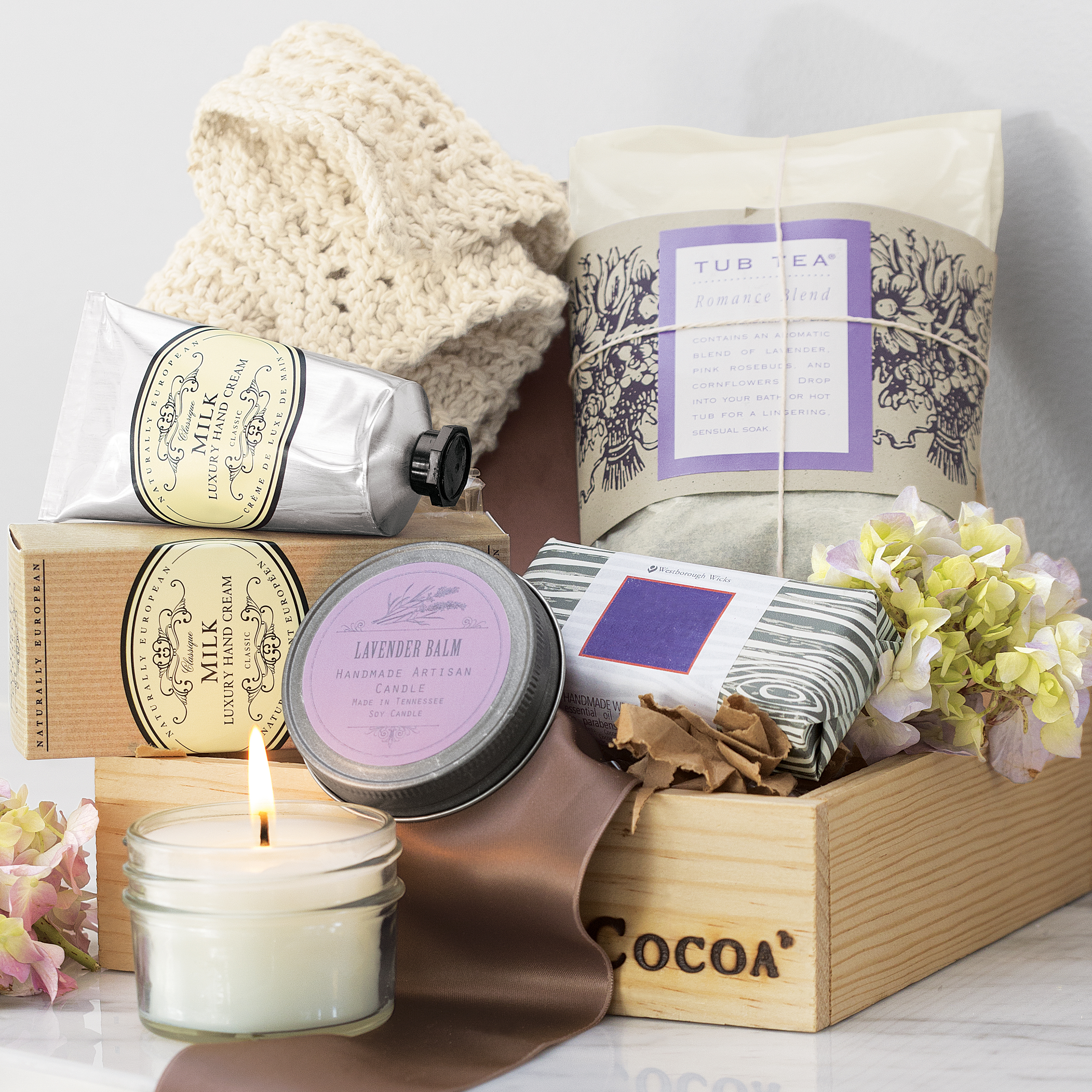 Serenity Spa Gift Crate by Olive & Cocoa - Spa Gift Baskets Delivered