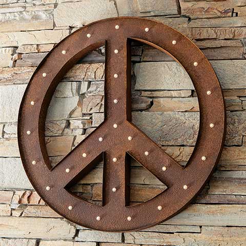 Grande Lit Peace Sign Olive Cocoa, Peace Sign Outdoor Lights