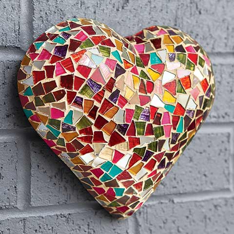 One-of-a-kind handmade mosaic heart