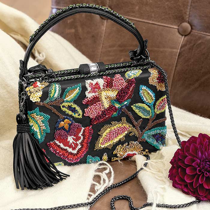 Beaded Leather Bag