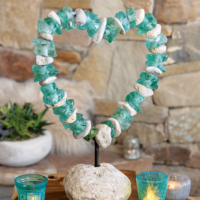 Sea Glass & Stone Heart, Home Decor: Olive & Cocoa, LLC