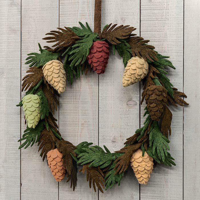 Felt Pinecone Wreath, Wreaths: Olive & Cocoa, LLC