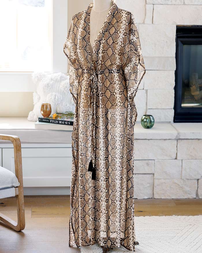 Python Print Sheer Duster, All Gifts: Olive & Cocoa, LLC