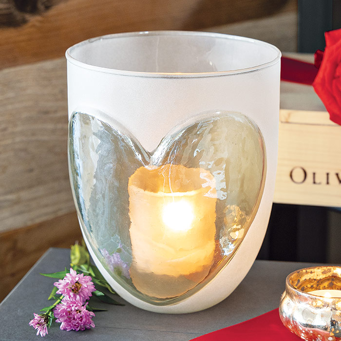 Glass Heart Candle Holder, Home Decor: Olive & Cocoa, LLC