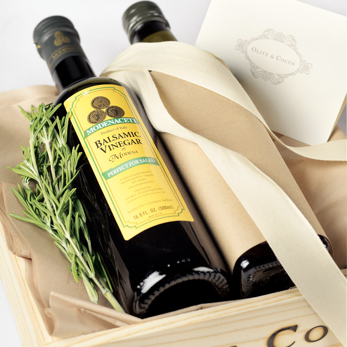 Olive Oil and Balsamic Vinegar Crate